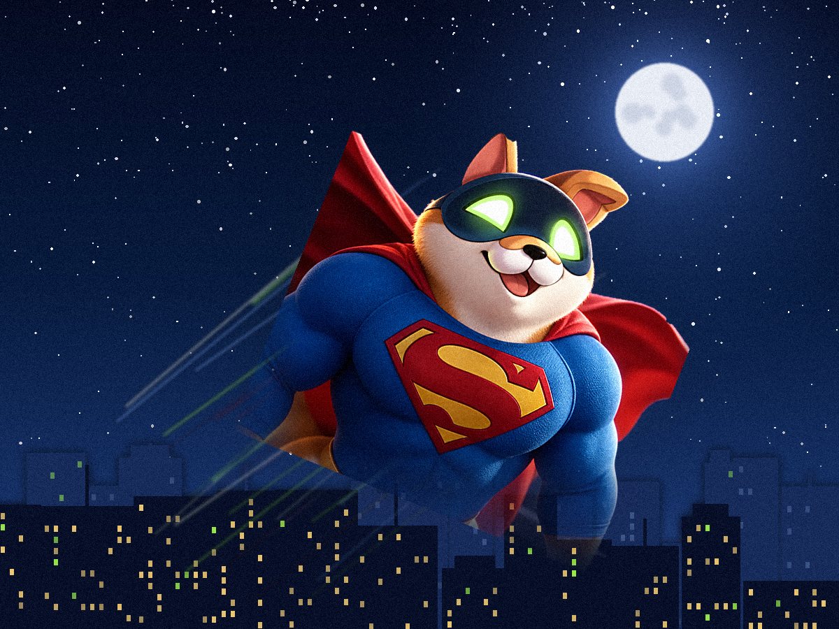 Super AI flying over the city